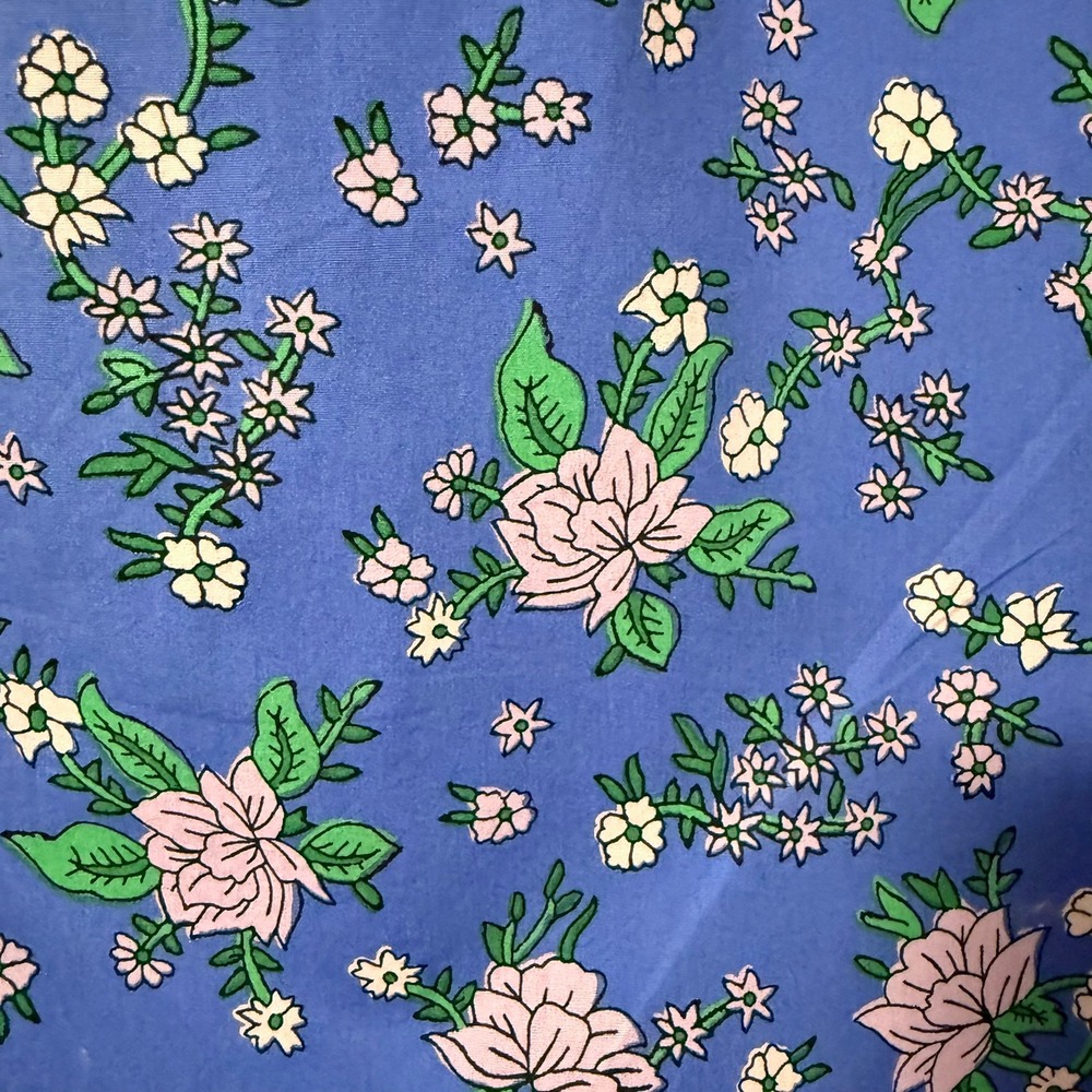 J.Crew Womens Blue Floral Ruffle High‎ Neck Flutter Sleeve Blouse Top Size S - Picture 10 of 16
